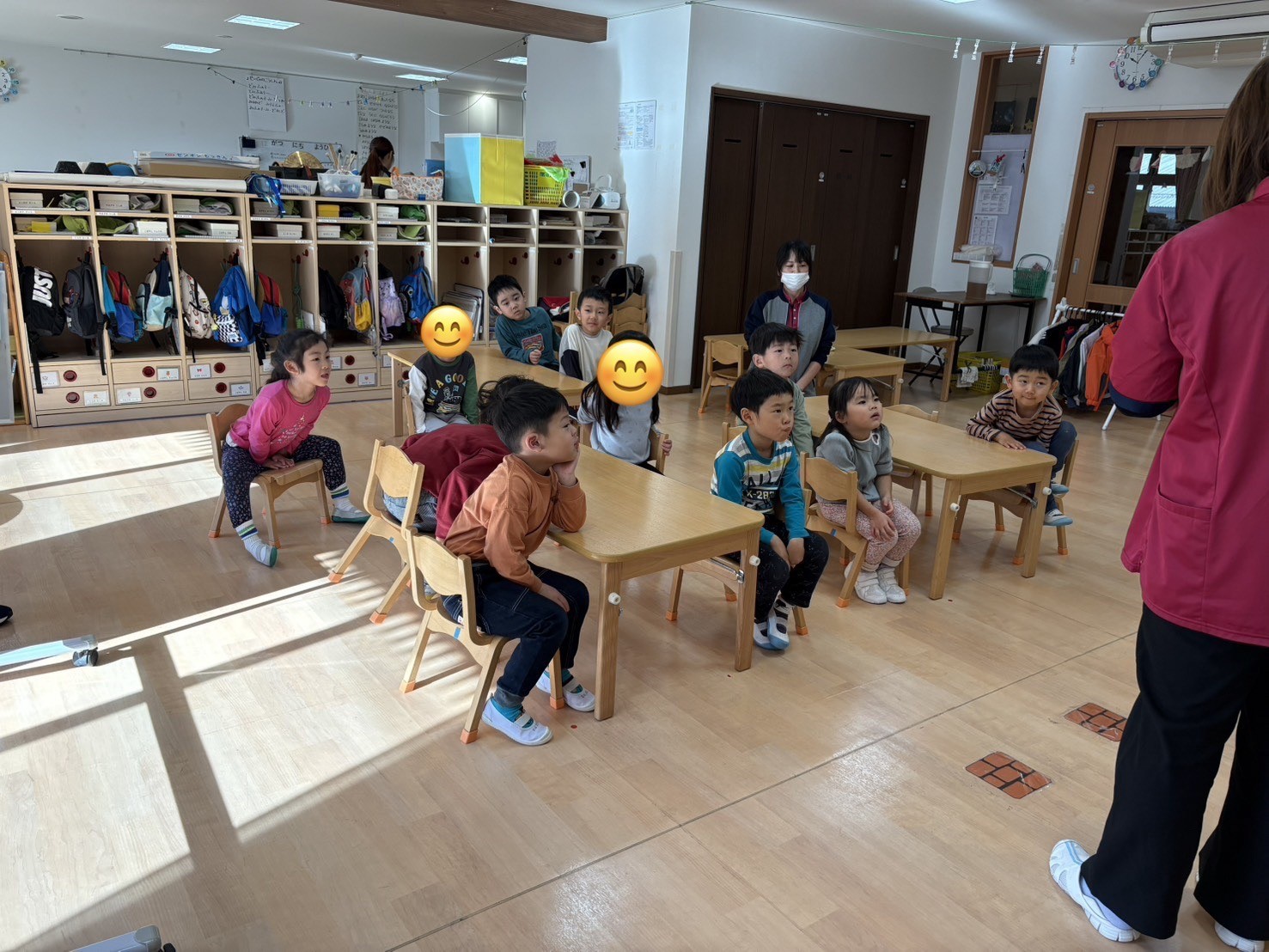 つむぎ組　保健指導「じぶんでおしりふけるかな？」